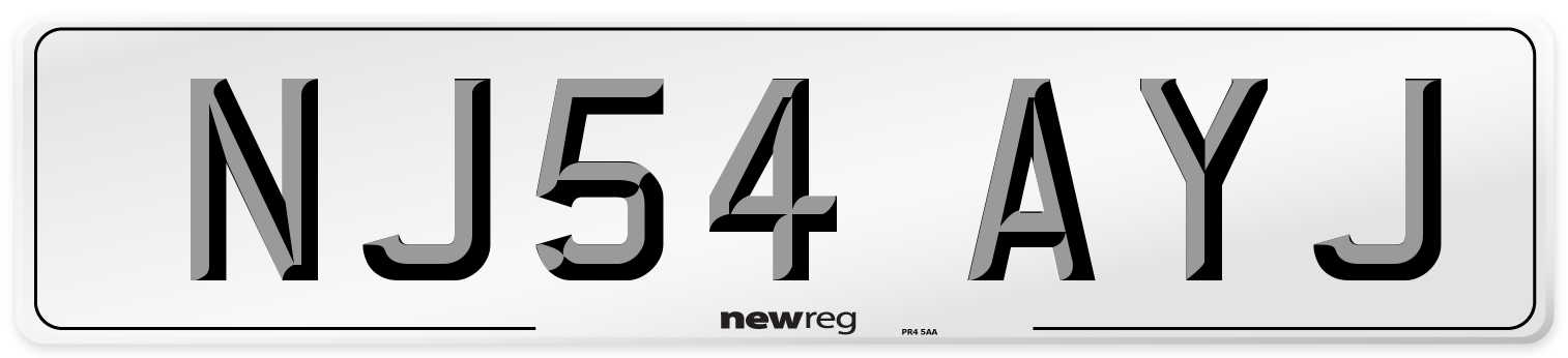 NJ54 AYJ Number Plate from New Reg